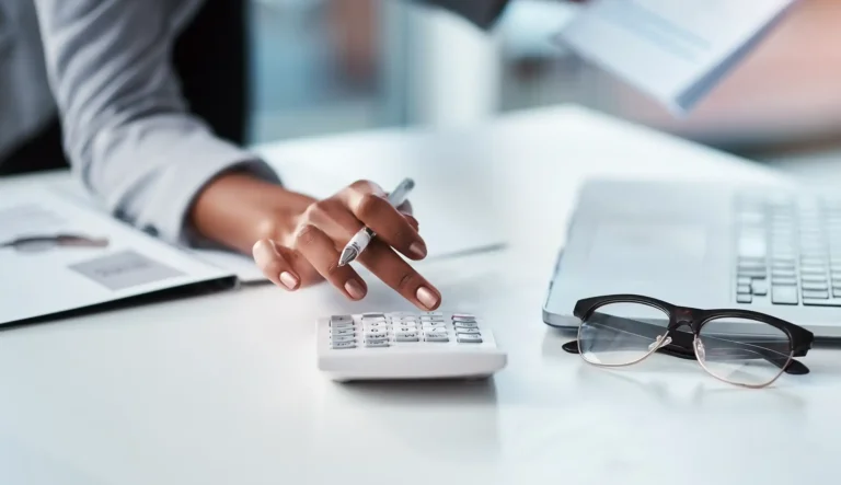 preparing financial data report in an office